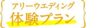 アリーウエディング　体験プラン